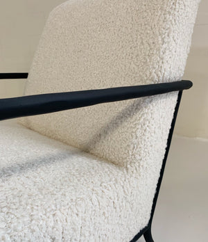 Iron Armchairs in Faux Shearling