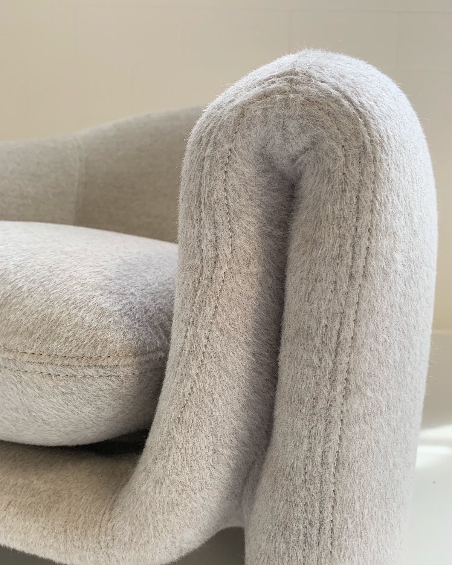 Preview Modernist Lounge Chairs in Loro Piana Alpaca Wool Fabric