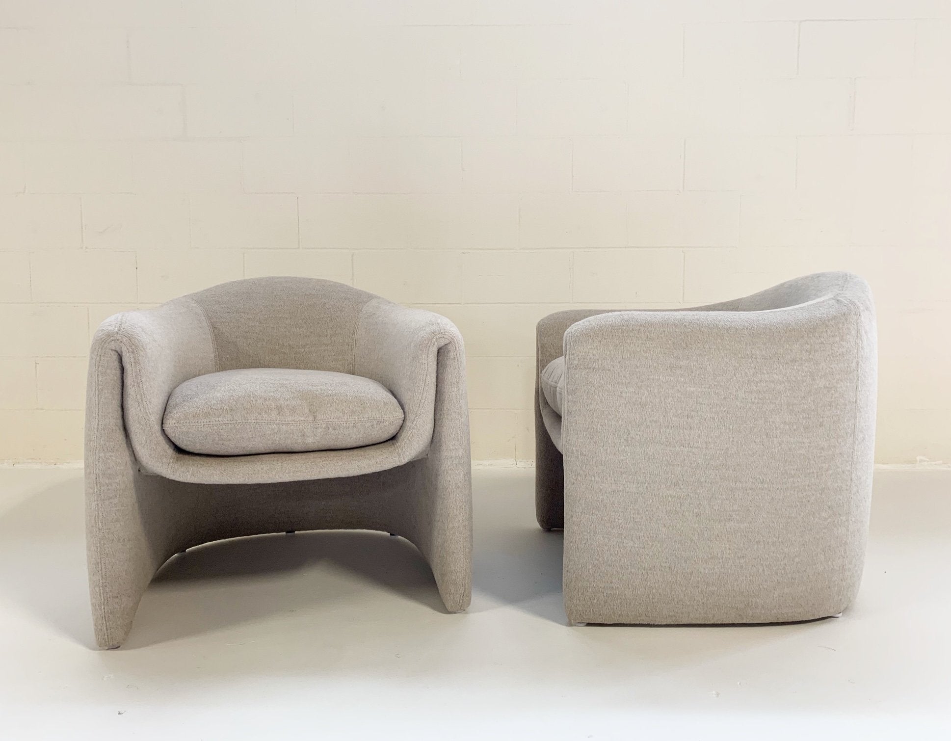 Preview Modernist Lounge Chairs in Loro Piana Alpaca Wool Fabric