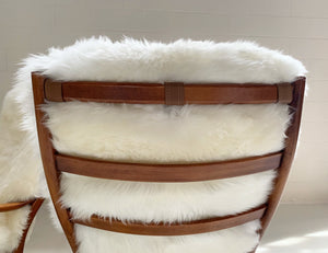 Parker Knoll Rocking Chairs with New Zealand Sheepskin Cushions