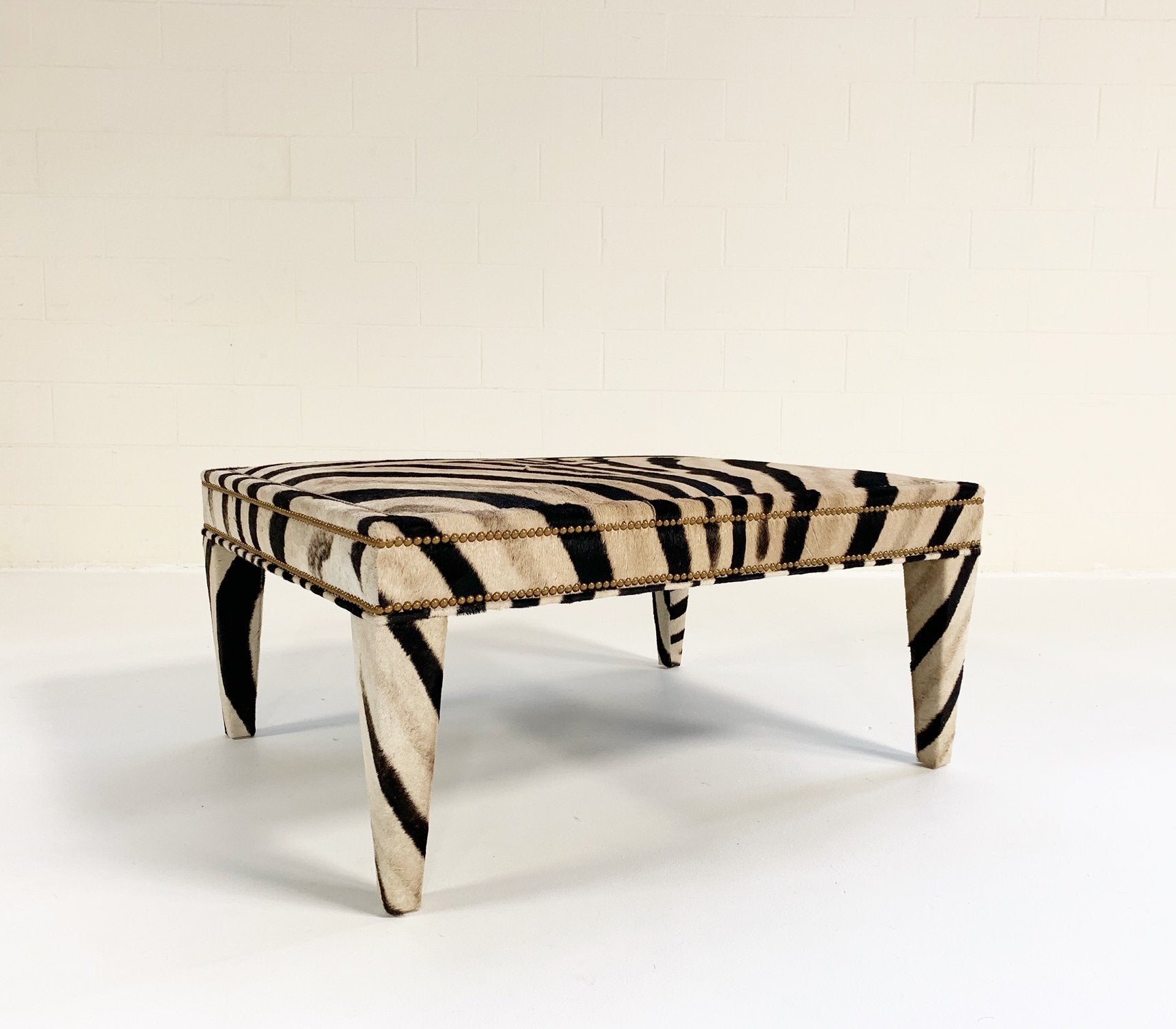Zebra Hide Ottoman Coffee Table