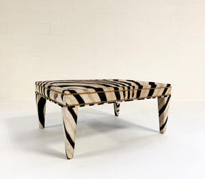 Zebra Hide Ottoman Coffee Table