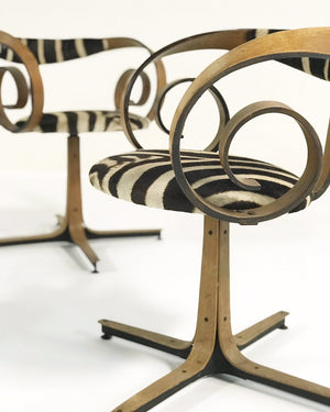 George Mulhauser for Plycraft Sultana Chairs in Zebra Hide