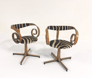 George Mulhauser for Plycraft Sultana Chairs in Zebra Hide
