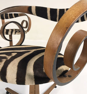 George Mulhauser for Plycraft Sultana Chairs in Zebra Hide