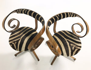 George Mulhauser for Plycraft Sultana Chairs in Zebra Hide