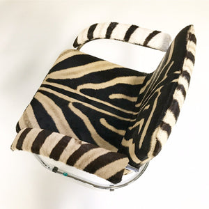 Giovanni Offredi for Saporiti Italia Lens Dining Chairs in Zebra Hide - Set of 8