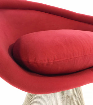 Warren Platner for Knoll Lounge Chairs in Loro Piana Red Cashmere
