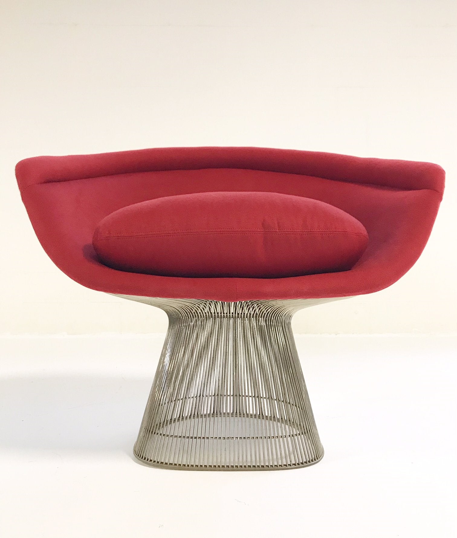 Warren Platner for Knoll Lounge Chairs in Loro Piana Red Cashmere