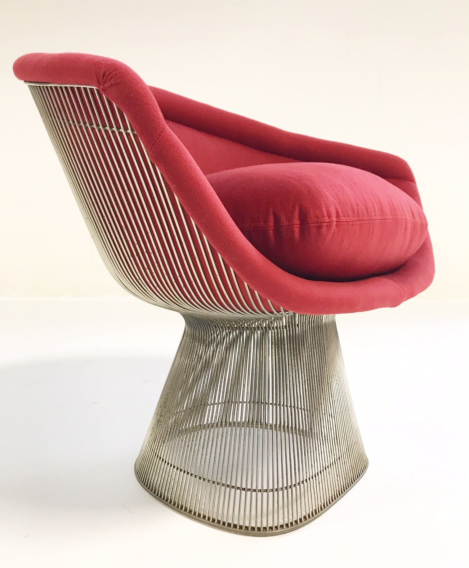 Warren Platner for Knoll Lounge Chairs in Loro Piana Red Cashmere