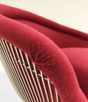 Warren Platner for Knoll Lounge Chairs in Loro Piana Red Cashmere