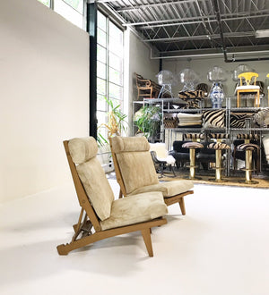 Hans Wegner for AP Stolen AP71 Lounge Chairs in Brazilian Cowhide