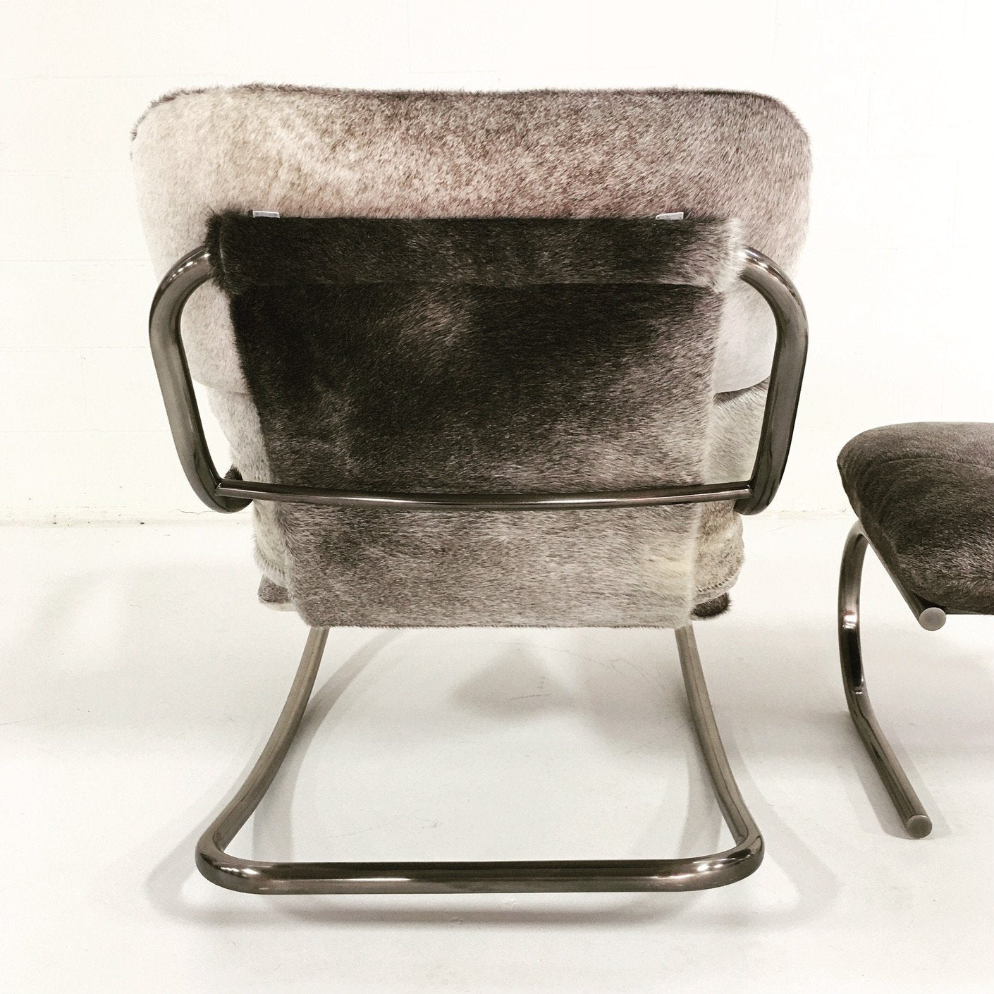 Design Institute of America Rocker Lounge Chair & Ottoman in Brazilian Cowhide