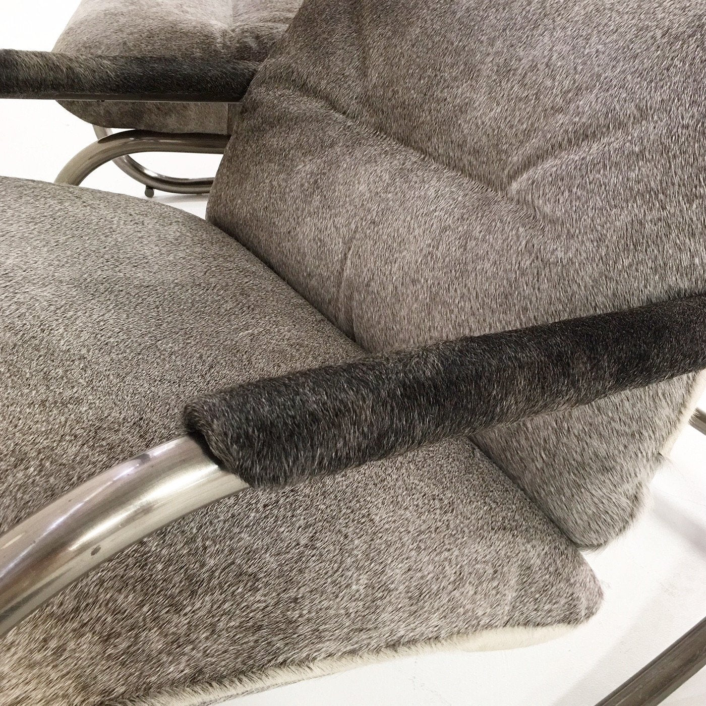 Design Institute of America Rocker Lounge Chair & Ottoman in Brazilian Cowhide