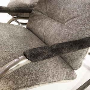 Design Institute of America Rocker Lounge Chair & Ottoman in Brazilian Cowhide