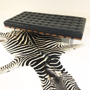 Mies Van Der Rohe Barcelona Daybed Sofa with Zebra Hide Rug