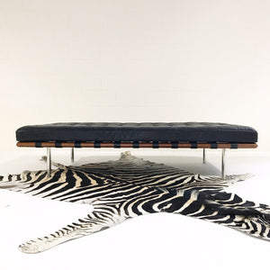 Mies Van Der Rohe Barcelona Daybed Sofa with Zebra Hide Rug