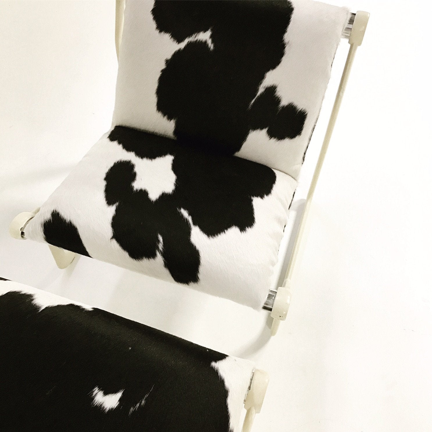 Morrison & Hannah for Knoll Chair & Ottoman in Black & White Brazilian Cowhide