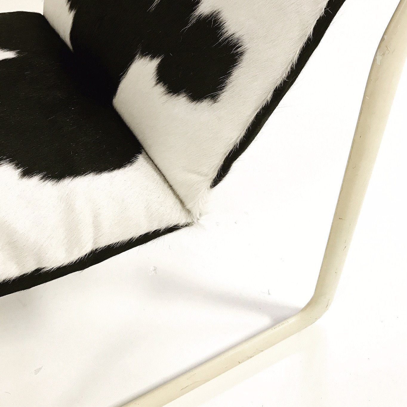 Morrison & Hannah for Knoll Chair & Ottoman in Black & White Brazilian Cowhide