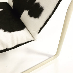 Morrison & Hannah for Knoll Chair & Ottoman in Black & White Brazilian Cowhide