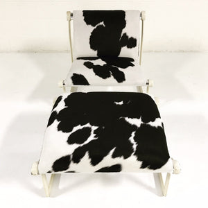 Morrison & Hannah for Knoll Chair & Ottoman in Black & White Brazilian Cowhide