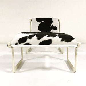 Morrison & Hannah for Knoll Chair & Ottoman in Black & White Brazilian Cowhide