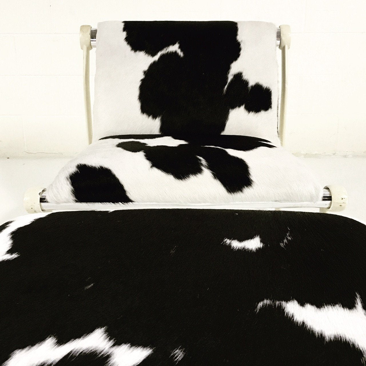 Morrison & Hannah for Knoll Chair & Ottoman in Black & White Brazilian Cowhide