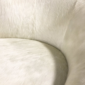 Pair of Vladimir Kagan Nautilus Chairs in Ivory Brazilian Cowhide