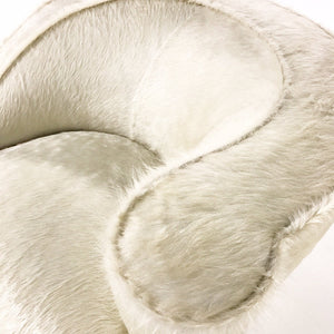 Pair of Vladimir Kagan Nautilus Chairs in Ivory Brazilian Cowhide