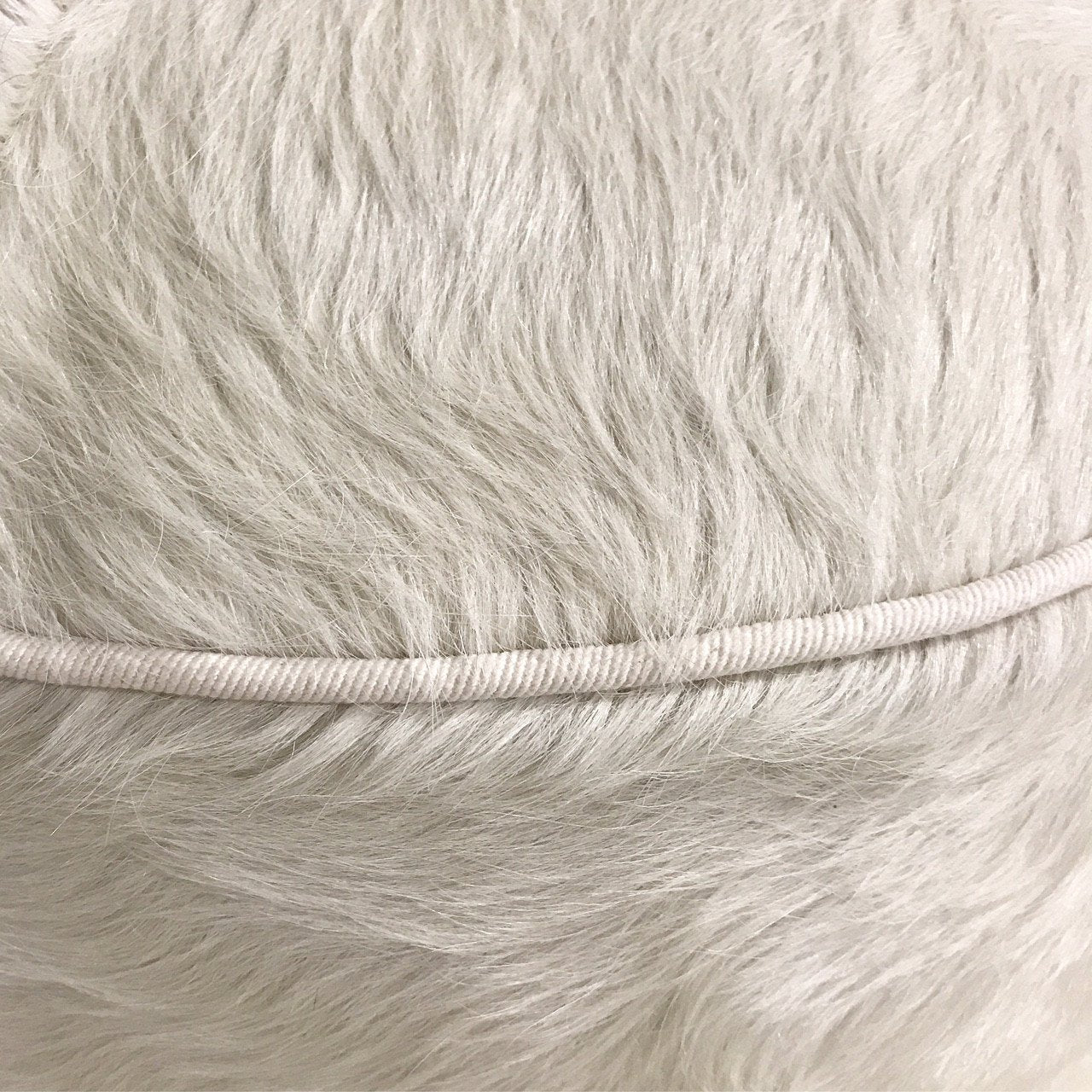 Ivory Cowhide Pouf Ottoman