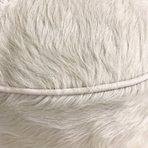 Ivory Cowhide Pouf Ottoman