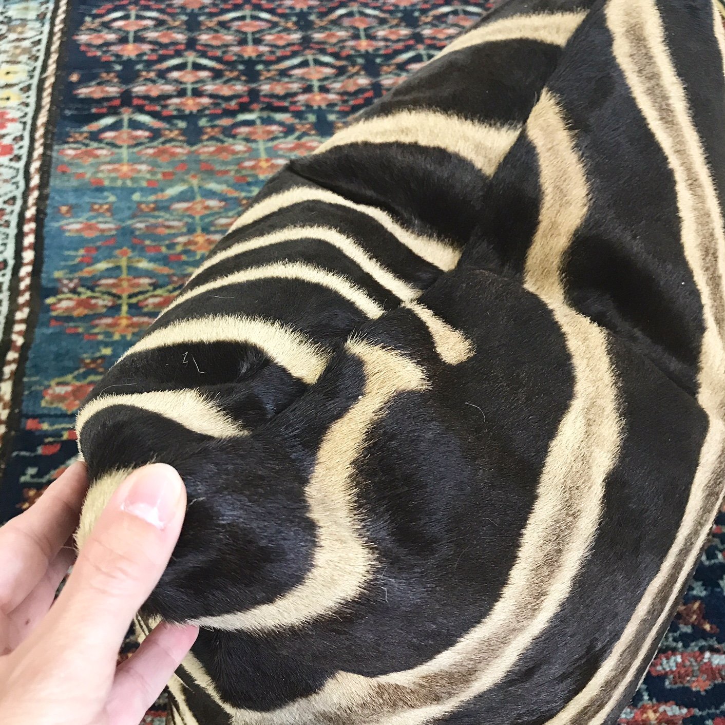 DOUBLE-SIDED ZEBRA HIDE PILLOW, NO. 301