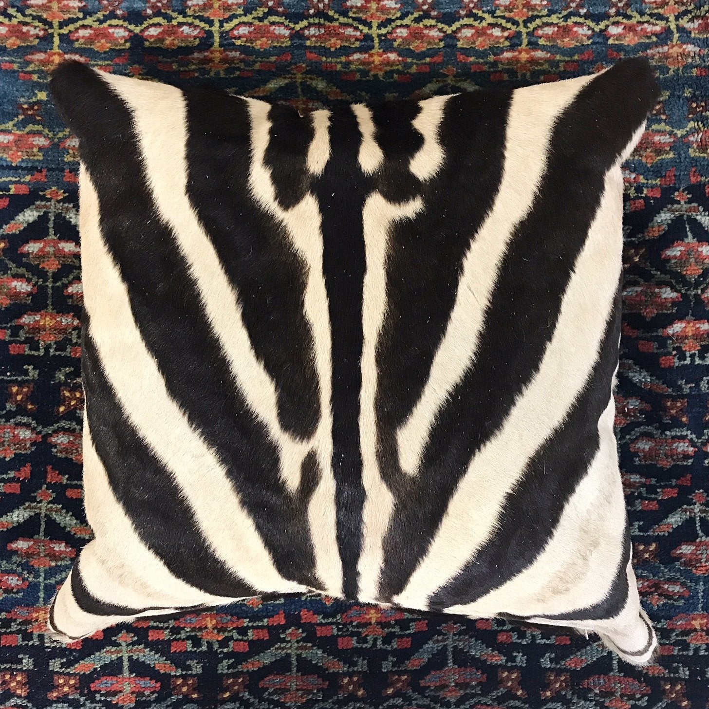 DOUBLE-SIDED ZEBRA HIDE PILLOW, NO. 300