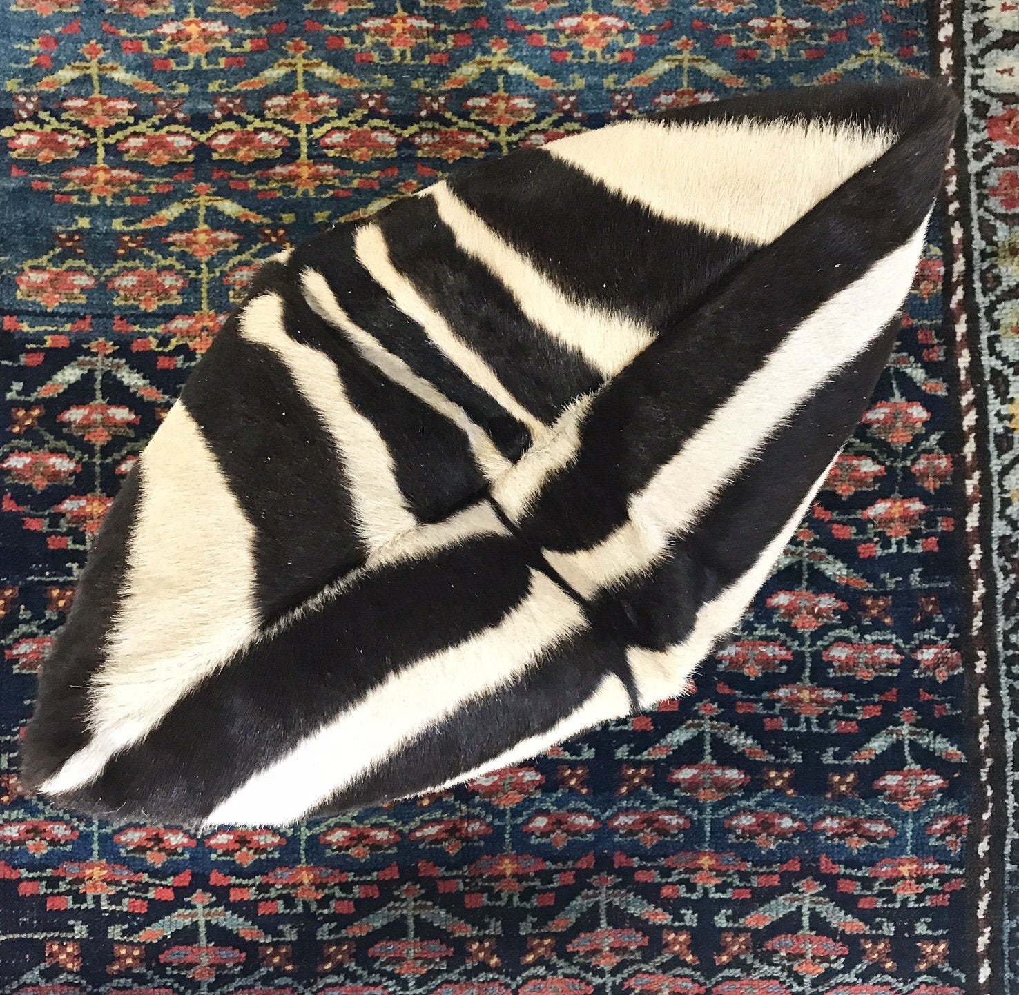 DOUBLE-SIDED ZEBRA HIDE PILLOW, NO. 300