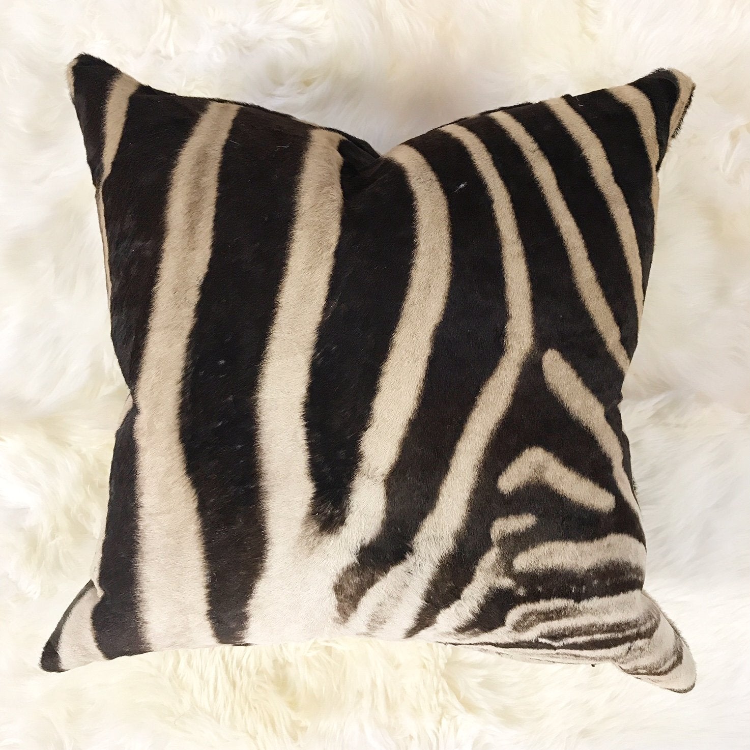 DOUBLE-SIDED ZEBRA HIDE PILLOW, NO. 301