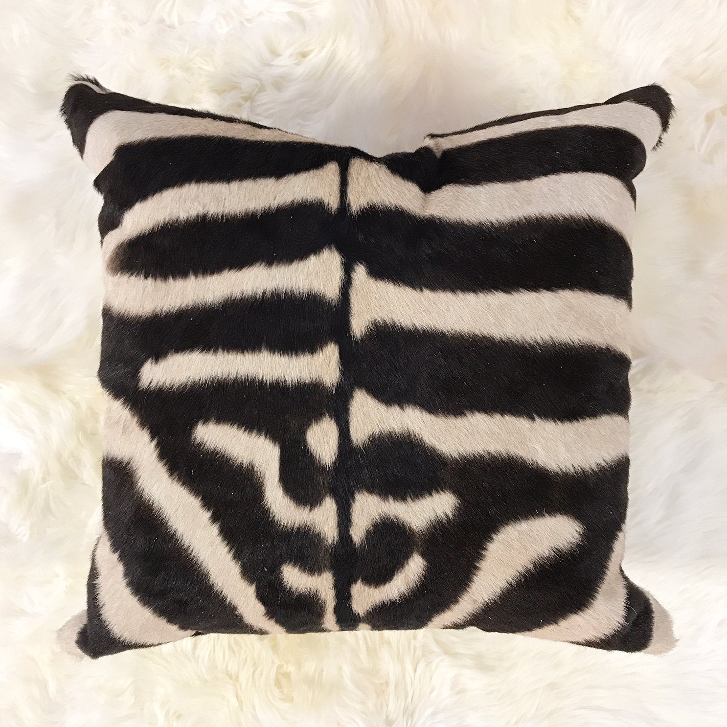 DOUBLE-SIDED ZEBRA HIDE PILLOW, NO. 300