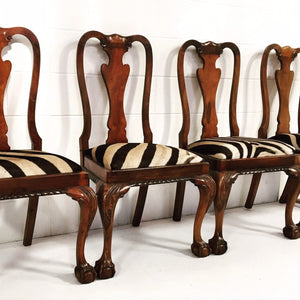QUEEN ANNE STYLE DINING CHAIRS - SET OF 4