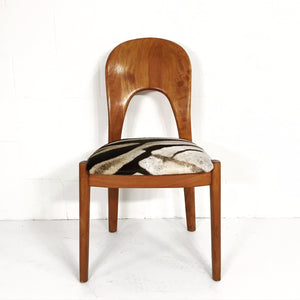 DANISH TEAK SIDE CHAIR in Zebra Hide