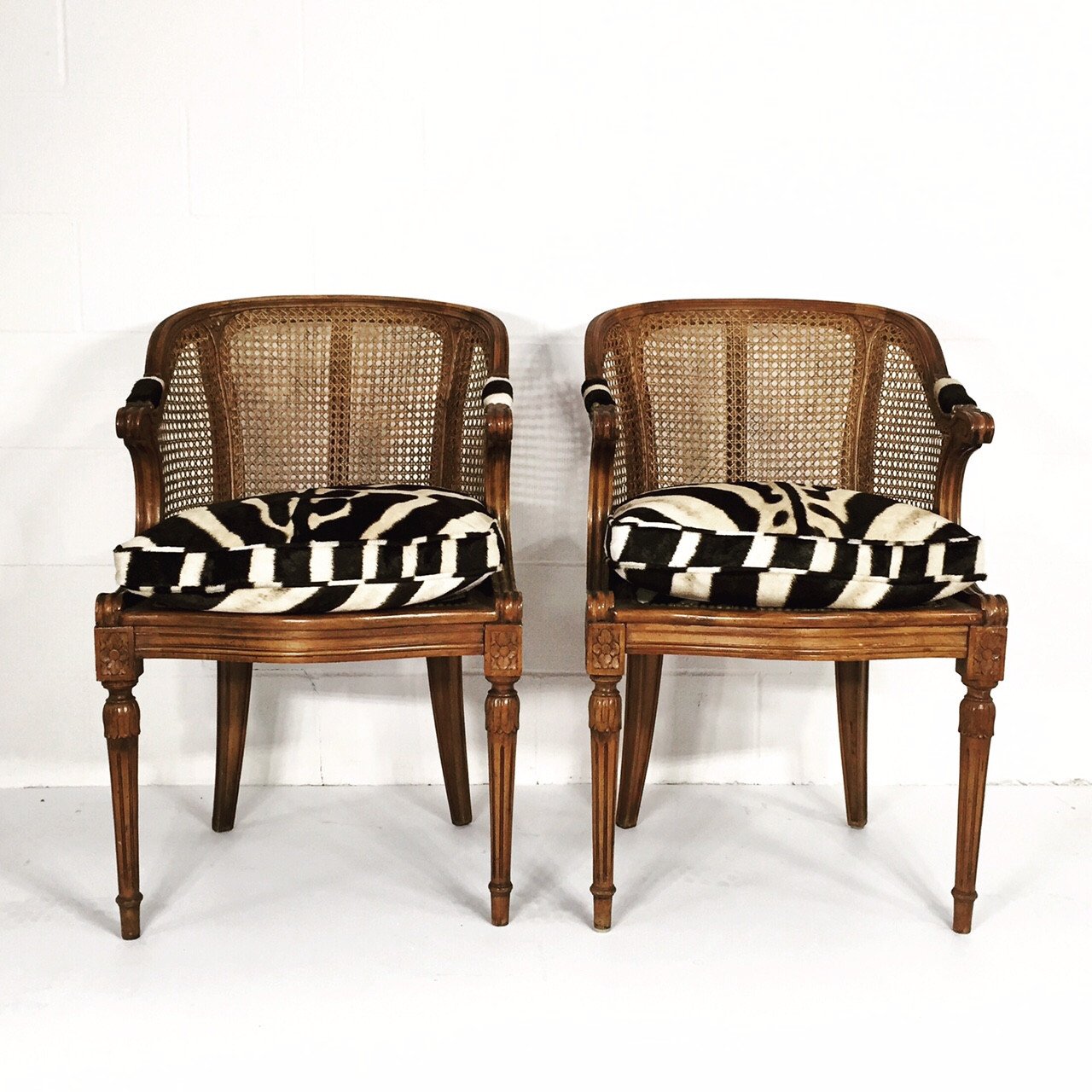 FRENCH CANED ARMCHAIRS