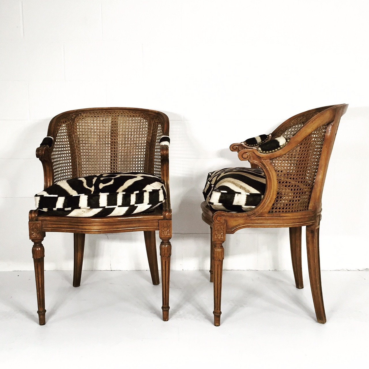 FRENCH CANED ARMCHAIRS