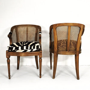 FRENCH CANED ARMCHAIRS