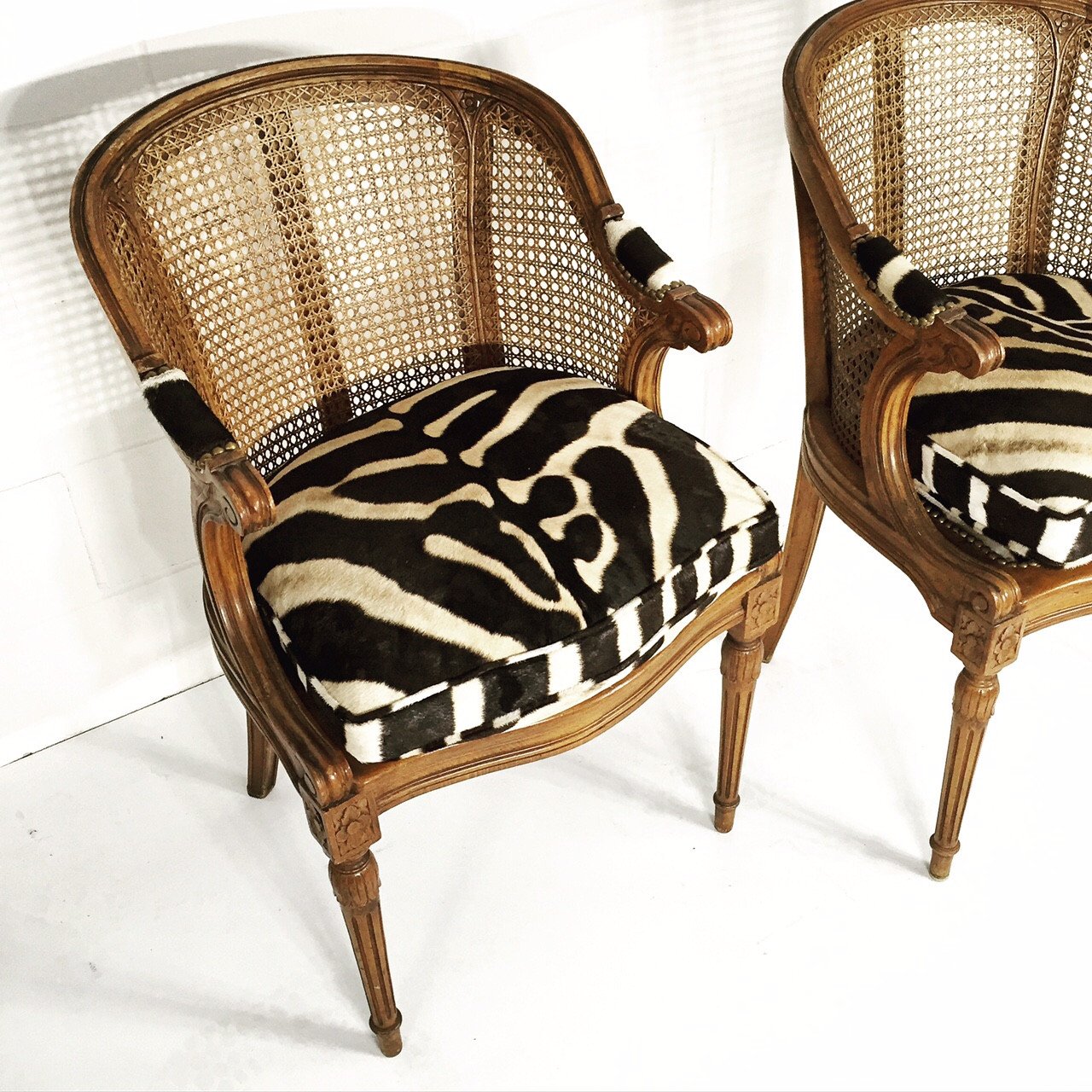 FRENCH CANED ARMCHAIRS