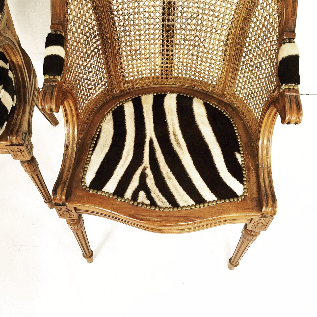 FRENCH CANED ARMCHAIRS