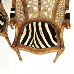 FRENCH CANED ARMCHAIRS