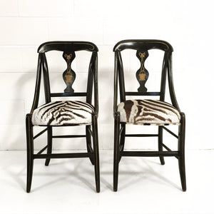 Victorian Black Painted Side Chairs