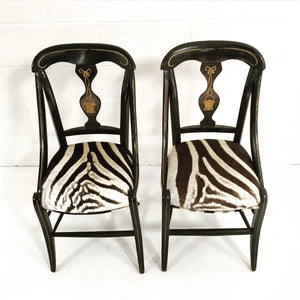 Victorian Black Painted Side Chairs