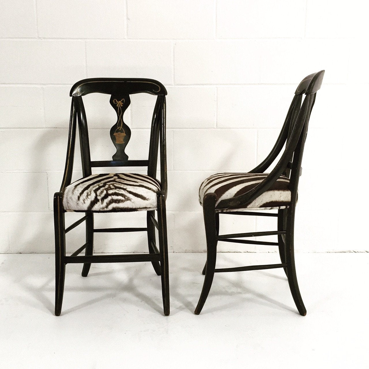 Victorian Black Painted Side Chairs