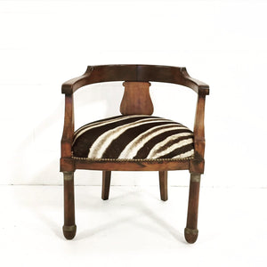 VINTAGE WALNUT BARREL CHAIR
