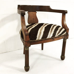 VINTAGE WALNUT BARREL CHAIR