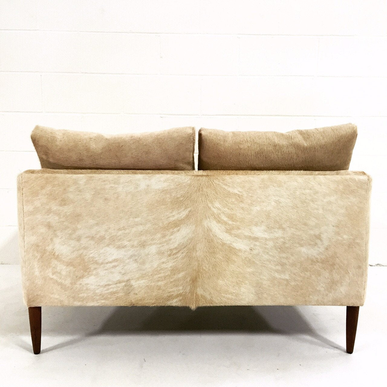 DANISH STYLE LOVESEAT in Brazilian Cowhide